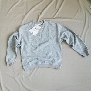 Alo Yoga Accolade Crew Neck Pullover Athletic Heather Grey Size M NWT